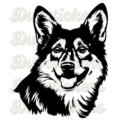 Swedish Vallhund Dog Head Decal