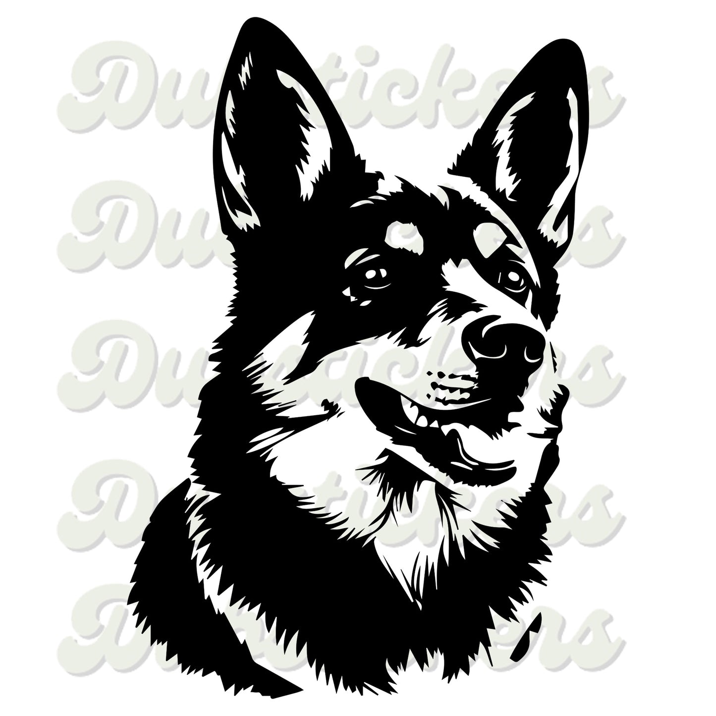 Swedish Vallhund Dog Head Decal