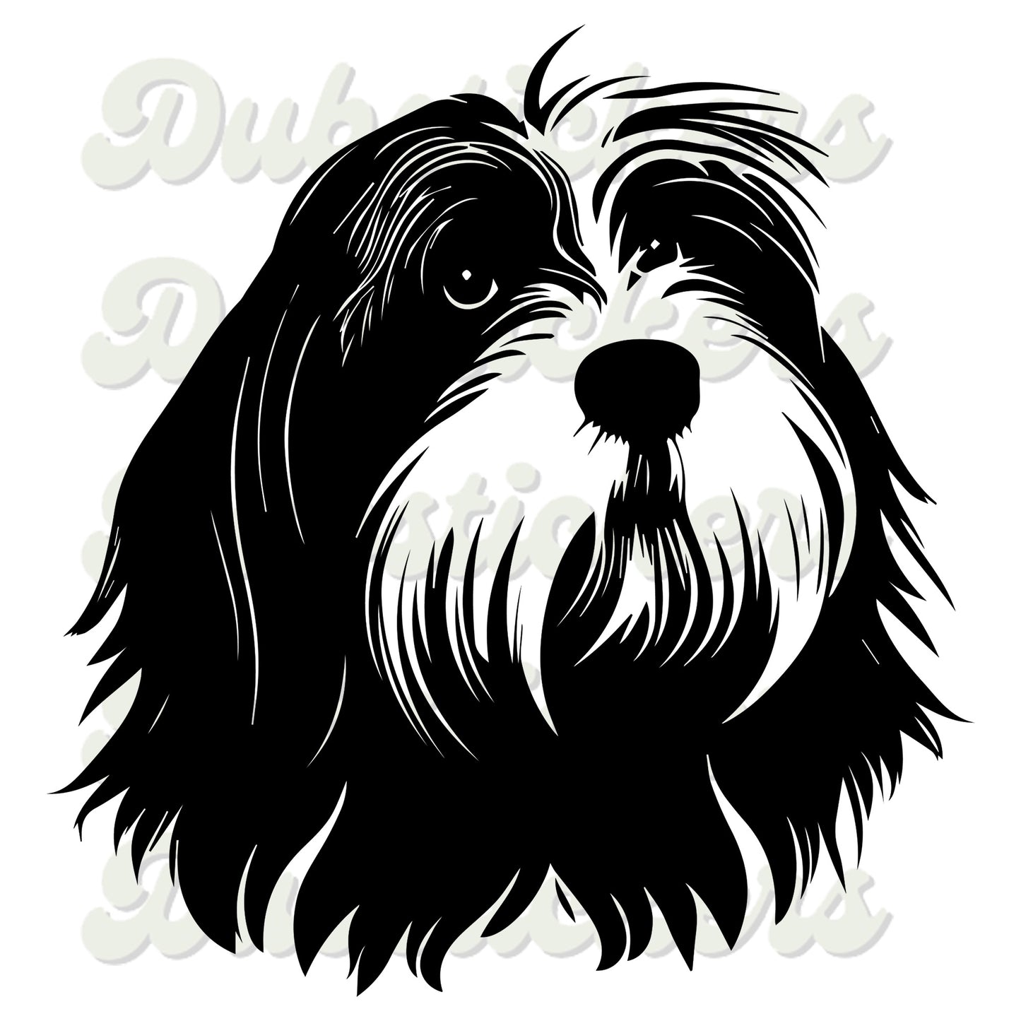 Tibetan Terrier Dog Head Decal