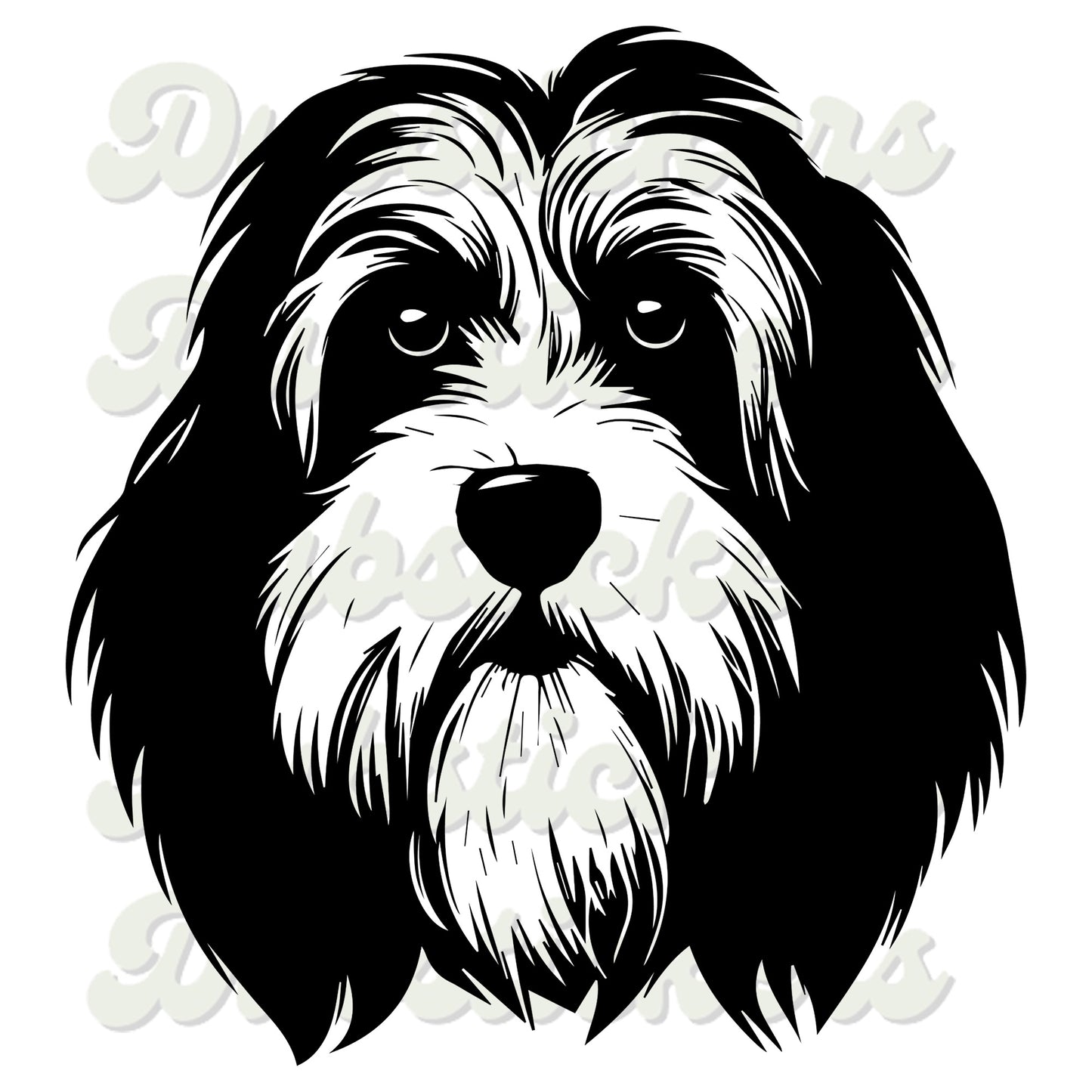 Tibetan Terrier Dog Head Decal