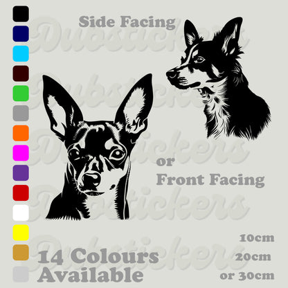 Toy Fox Terrier Dog Head Decal