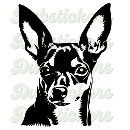 Toy Fox Terrier Dog Head Decal