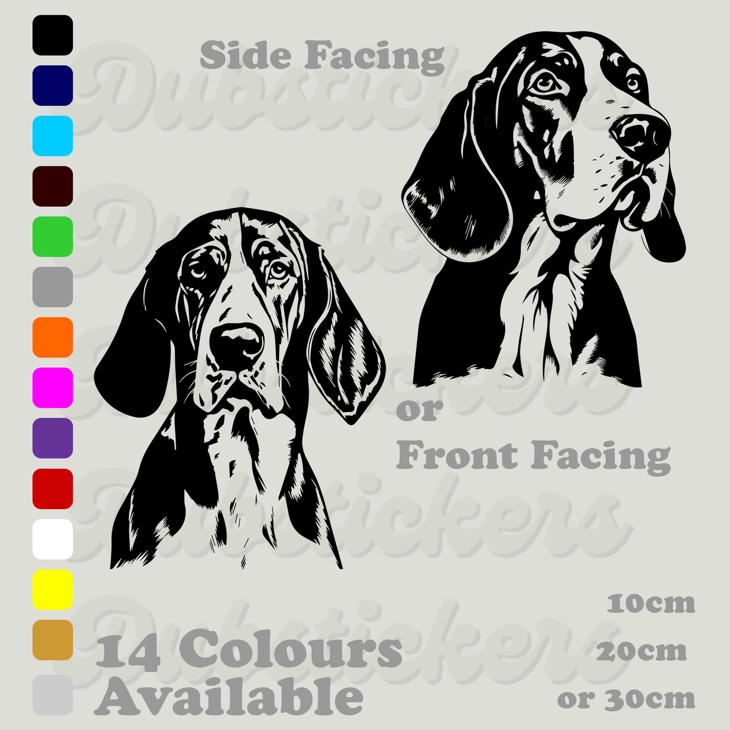 Treeing Walker Coonhound Dog Head Decal