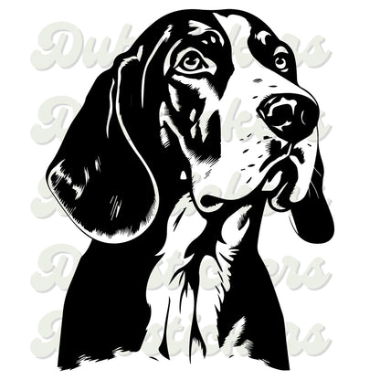 Treeing Walker Coonhound Dog Head Decal