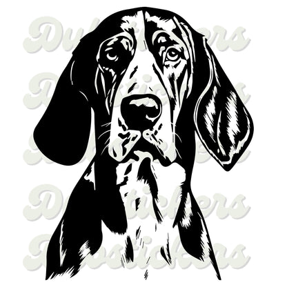 Treeing Walker Coonhound Dog Head Decal