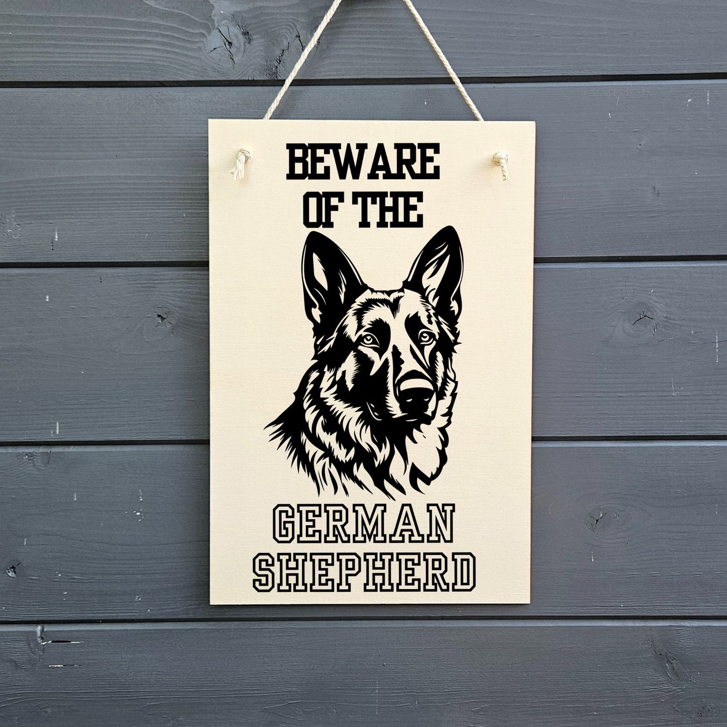 Beware Of German Shepherd Wooden Sign