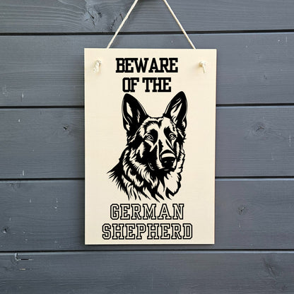 Beware Of German Shepherd Wooden Sign