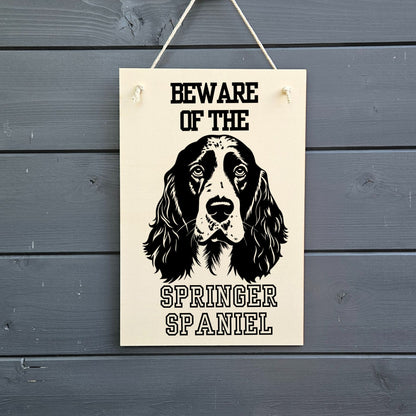 Beware Of Springer Spaniel Wooden Sign