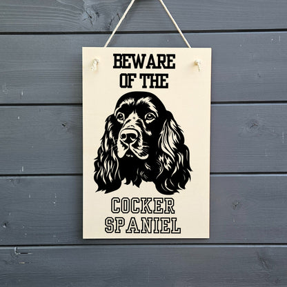 Beware Of English Cocker Spaniel Wooden Sign