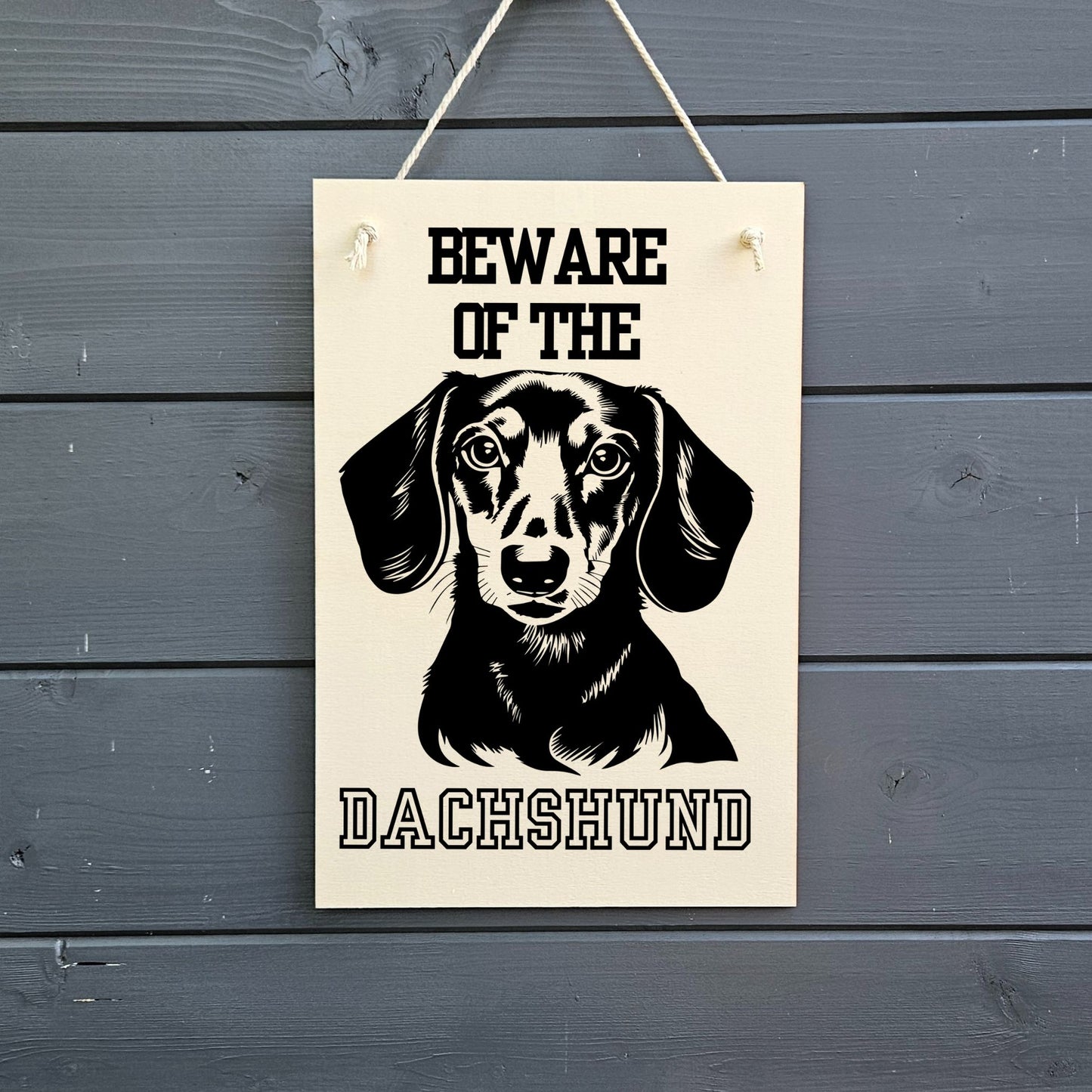 Beware Of Dachshund Wooden Sign