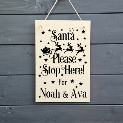 Santa Please Stop Here Sign