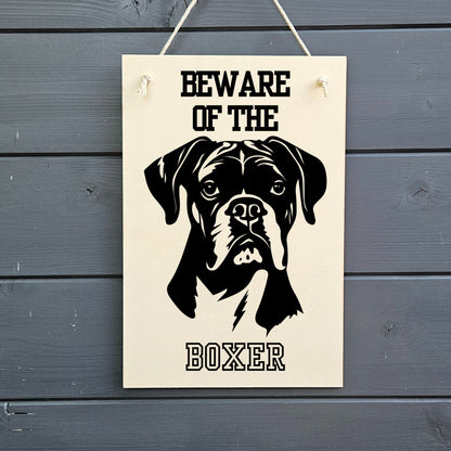 Beware Of Boxer Wooden Sign