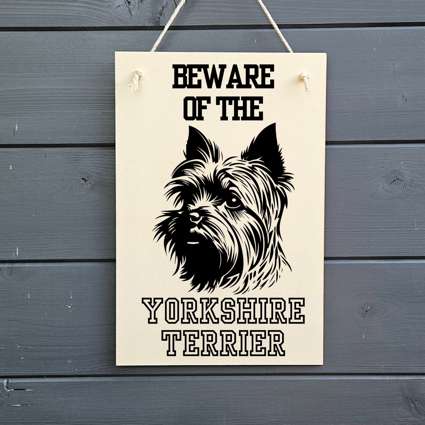 Beware Of Yorkshire Terrier Wooden Sign