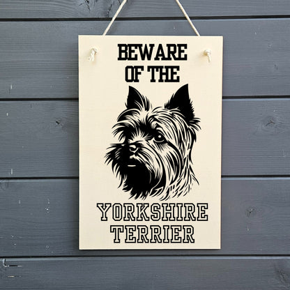 Beware Of Yorkshire Terrier Wooden Sign