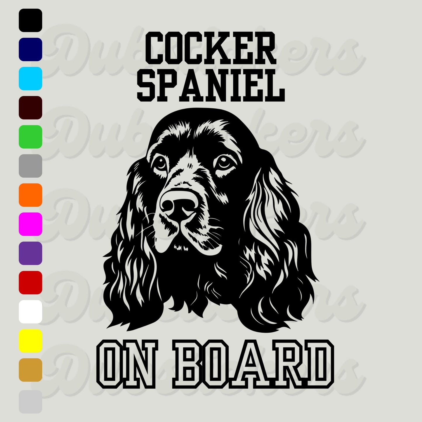 English Cocker Spaniel On Board Decal