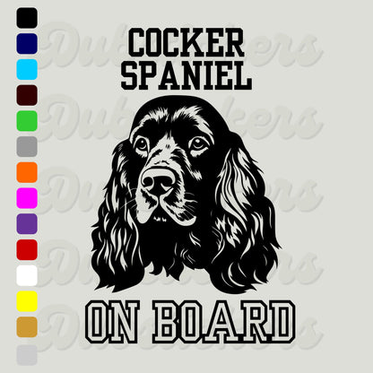 English Cocker Spaniel On Board Decal