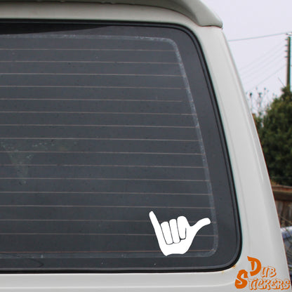 Hang Loose Shaka Hand Decal Vinyl Waterpoof Sticker Campervan Laptop Window