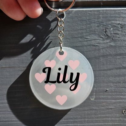 Personalised Hearts Keyring