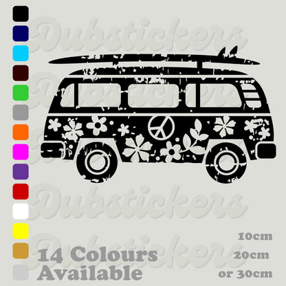 Surf Board Hippie Bus Decal