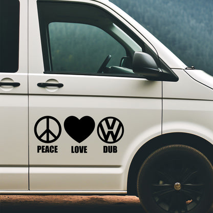 Peace Love Dub Decal