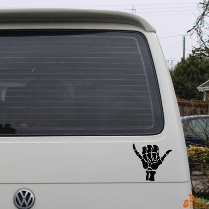 Hang Loose Shaka Skeleton Hand Decal Vinyl Waterpoof Sticker Campervan Laptop Window