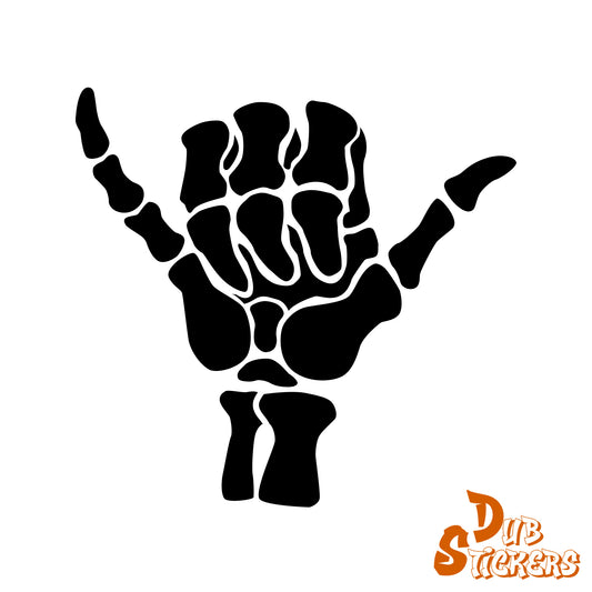 Hang Loose Shaka Skeleton Hand Decal Vinyl Waterpoof Sticker Campervan Laptop Window