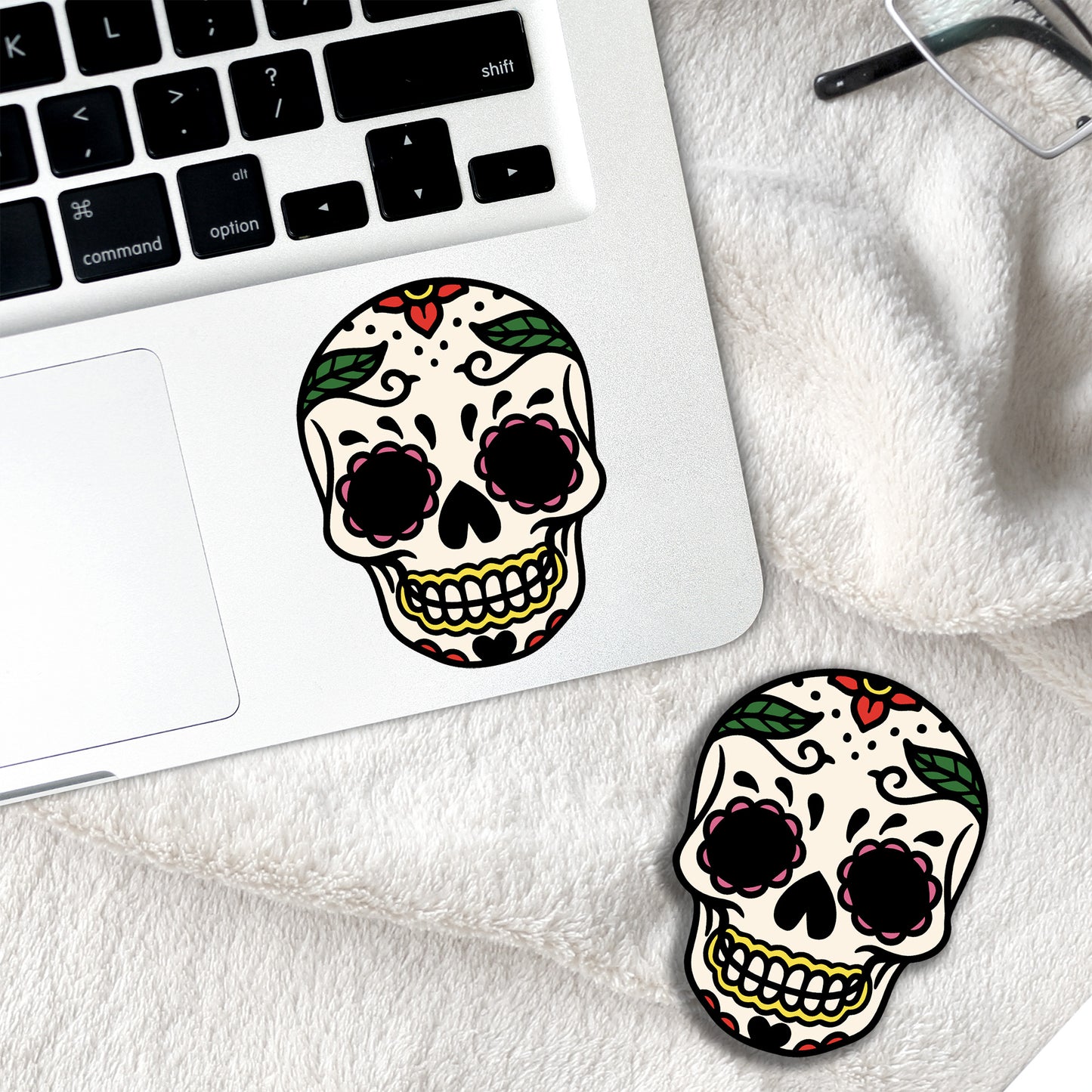 Sugar Skull Vinyl Die Cut Sticker