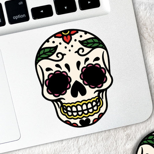 Sugar Skull Vinyl Die Cut Sticker