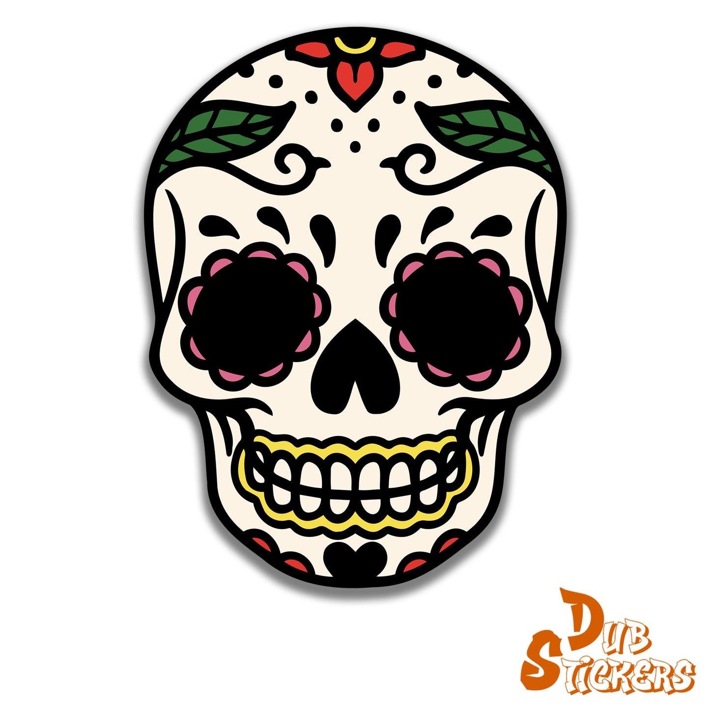 Sugar Skull Vinyl Die Cut Sticker