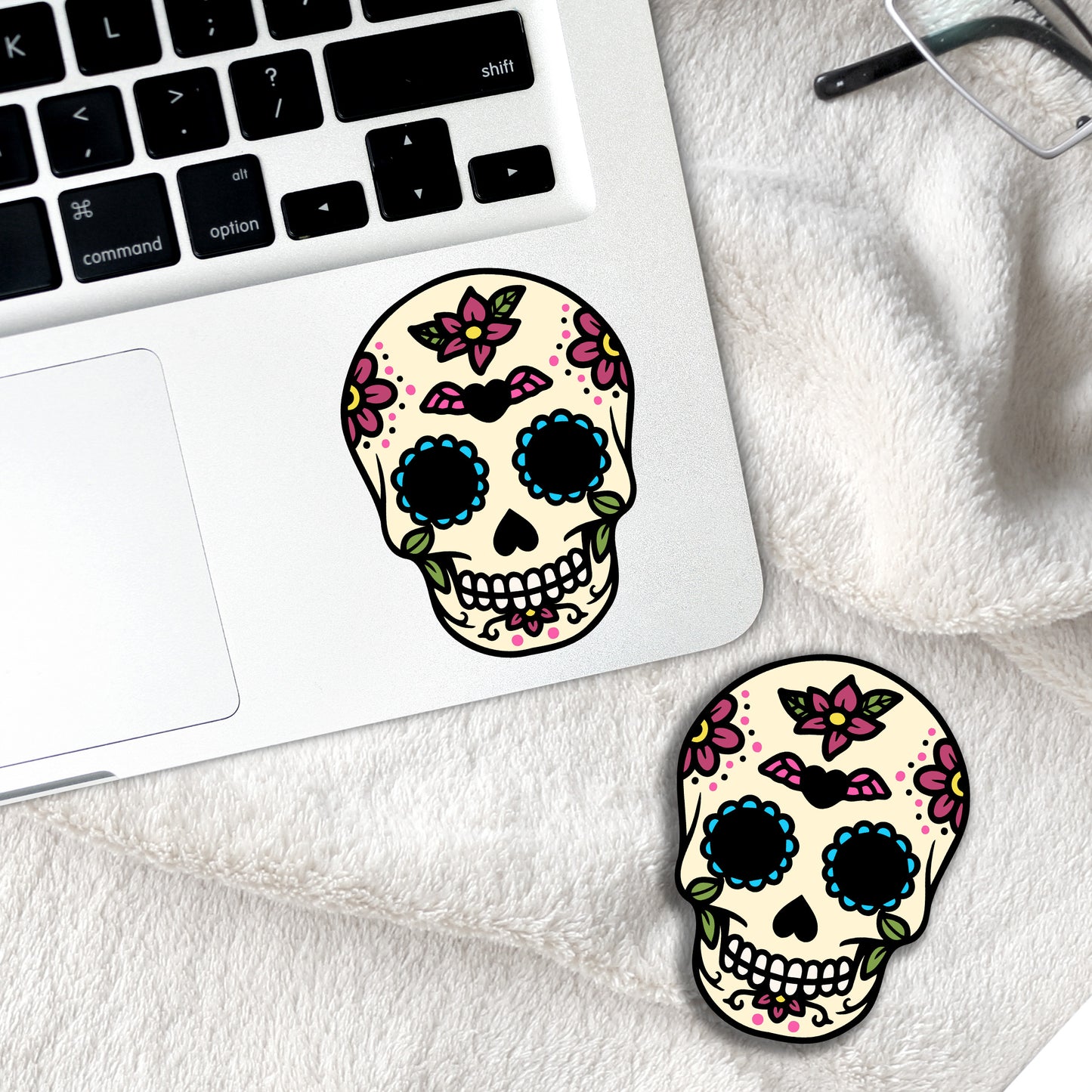 Sugar Skull Vinyl Die Cut Sticker