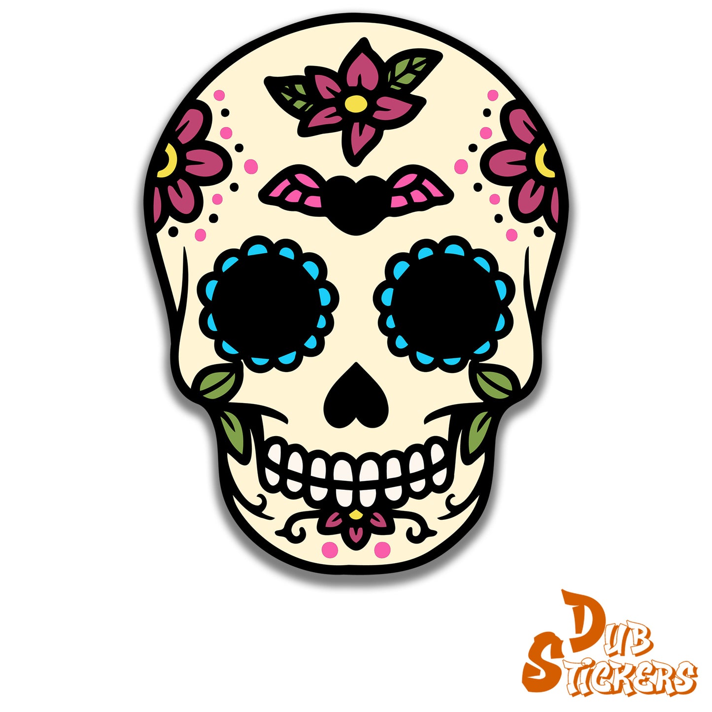 Sugar Skull Vinyl Die Cut Sticker