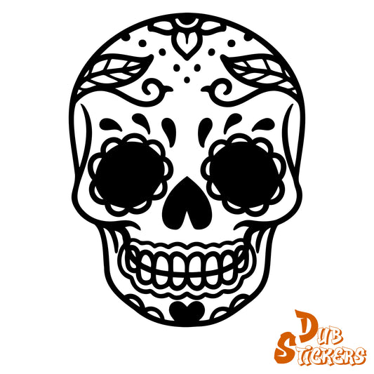 Sugar Skull Day Of The Dead Decal Vinyl Waterpoof Sticker Campervan Laptop Window