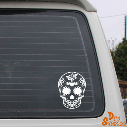 Sugar Skull Day Of The Dead Decal Vinyl Waterpoof Sticker Campervan Laptop Window