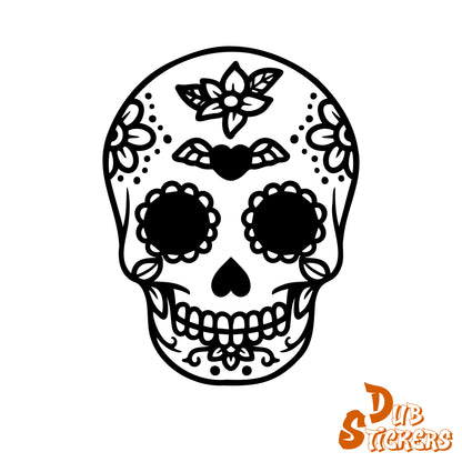 Sugar Skull Day Of The Dead Decal Vinyl Waterpoof Sticker Campervan Laptop Window