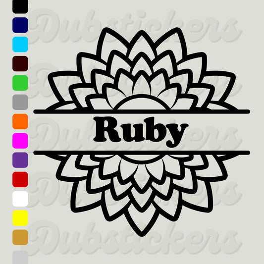 Custom Name Flower Decal