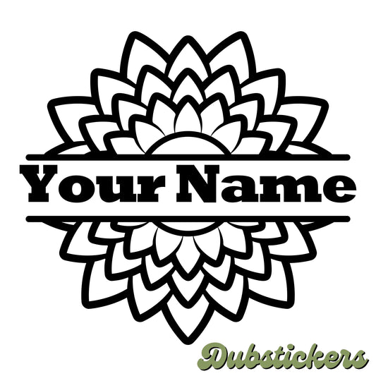 Sunflower Name Sign Vinyl Waterproof Decal