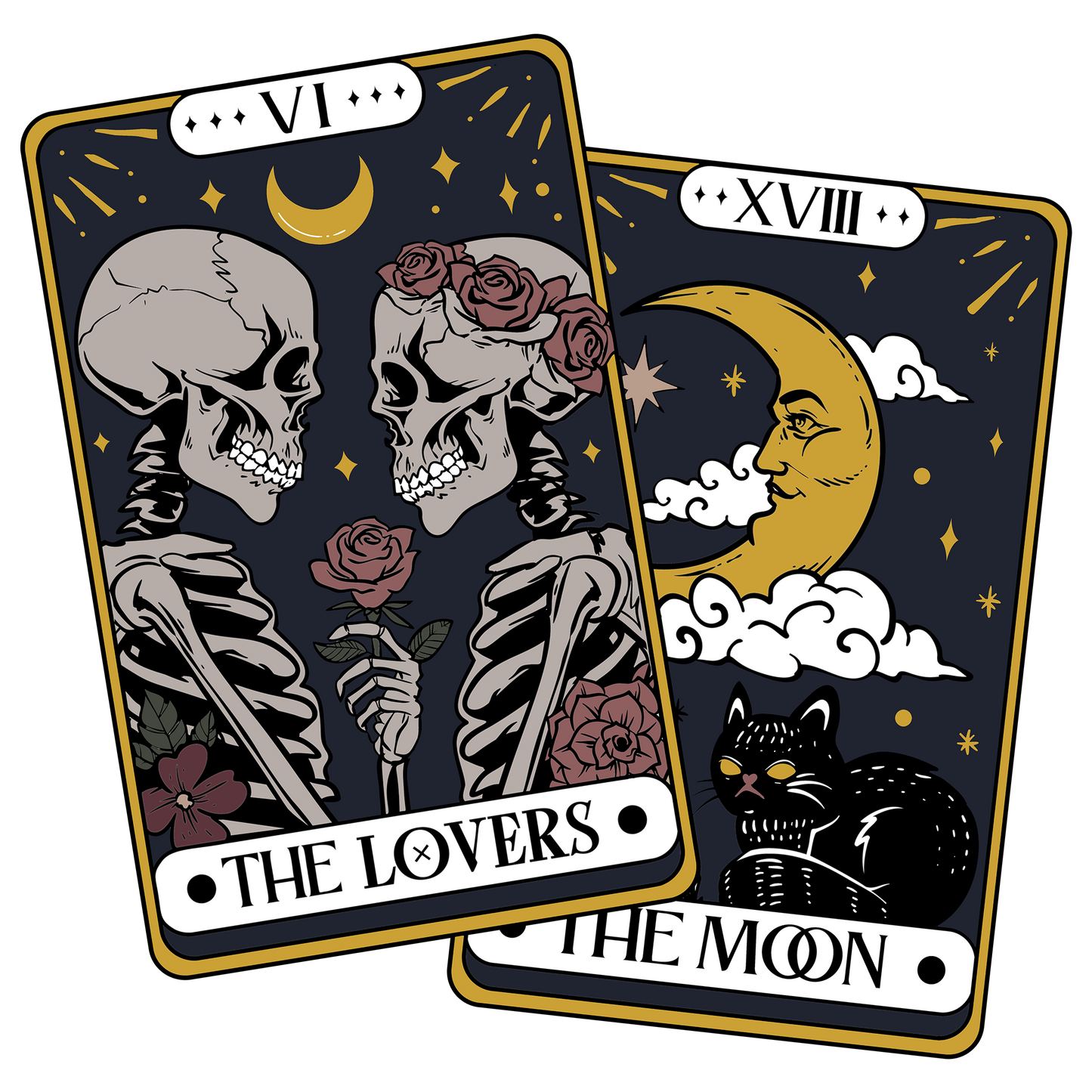 Tarot Cards The Lovers Vinyl Die Cut Sticker Magick Dark Academia Fairy Witch