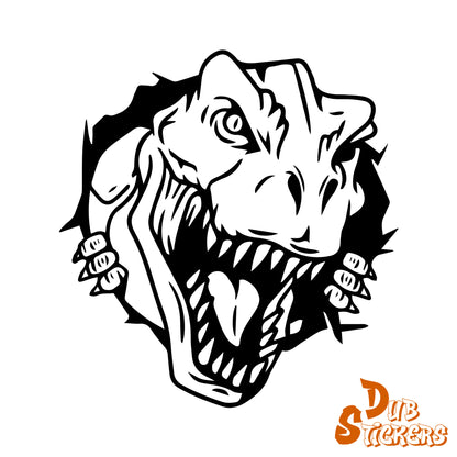 T Rex Head Decal Vinyl Waterpoof Sticker Campervan Laptop Window