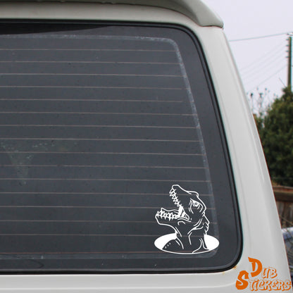 T Rex Head Decal Vinyl Waterpoof Sticker Campervan Laptop Window