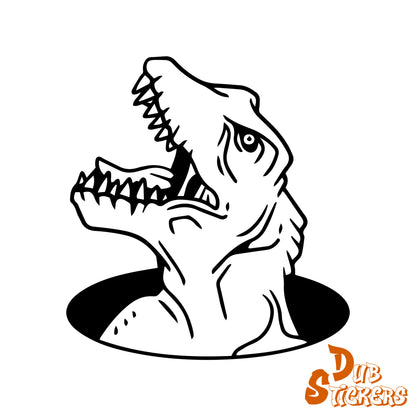 T Rex Head Decal Vinyl Waterpoof Sticker Campervan Laptop Window