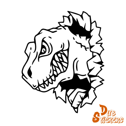 T Rex Head Decal Vinyl Waterpoof Sticker Campervan Laptop Window