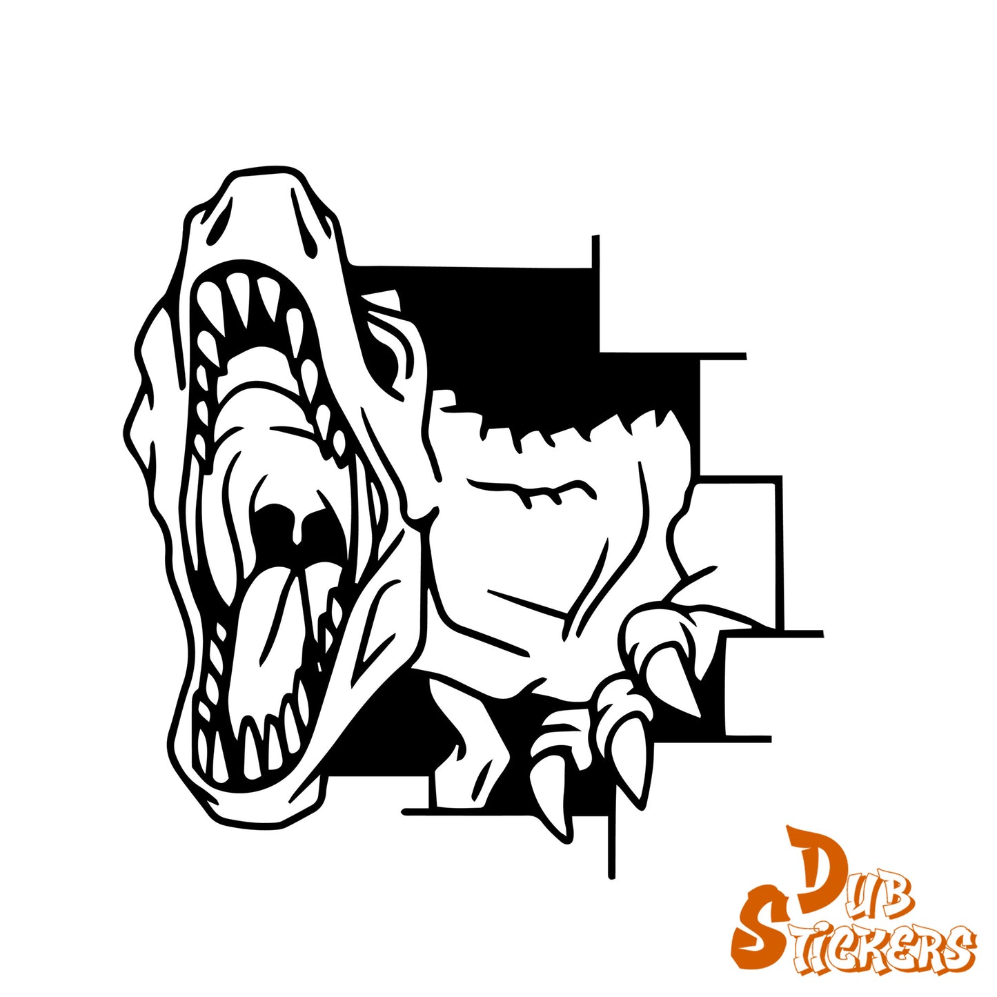 T Rex Head Decal Vinyl Waterpoof Sticker Campervan Laptop Window