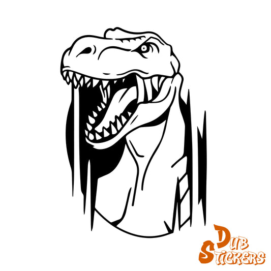 T Rex Head Decal Vinyl Waterpoof Sticker Campervan Laptop Window