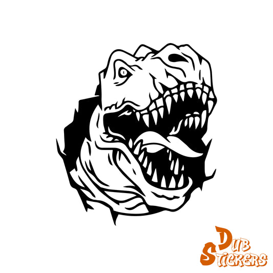 T Rex Head Decal Vinyl Waterpoof Sticker Campervan Laptop Window