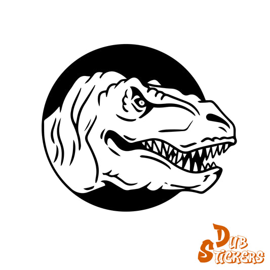 T Rex Head Decal Vinyl Waterpoof Sticker Campervan Laptop Window