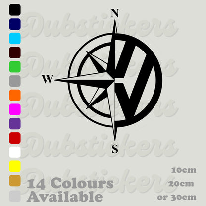 Half Compass Half VW Decal