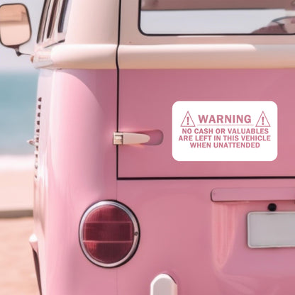 No Valuables In Vehicles Decal