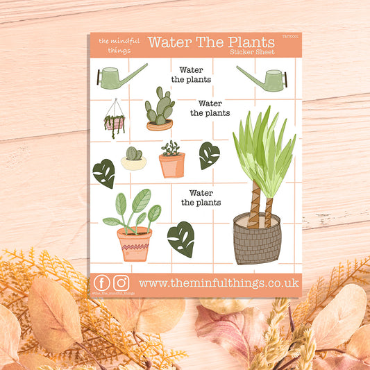 Water The Plants Reminder Stickers * Planner Stickers Sheet * Houseplant Stickers * Cactus Sticker * Terracotta * Scrapbook * Hobonochi