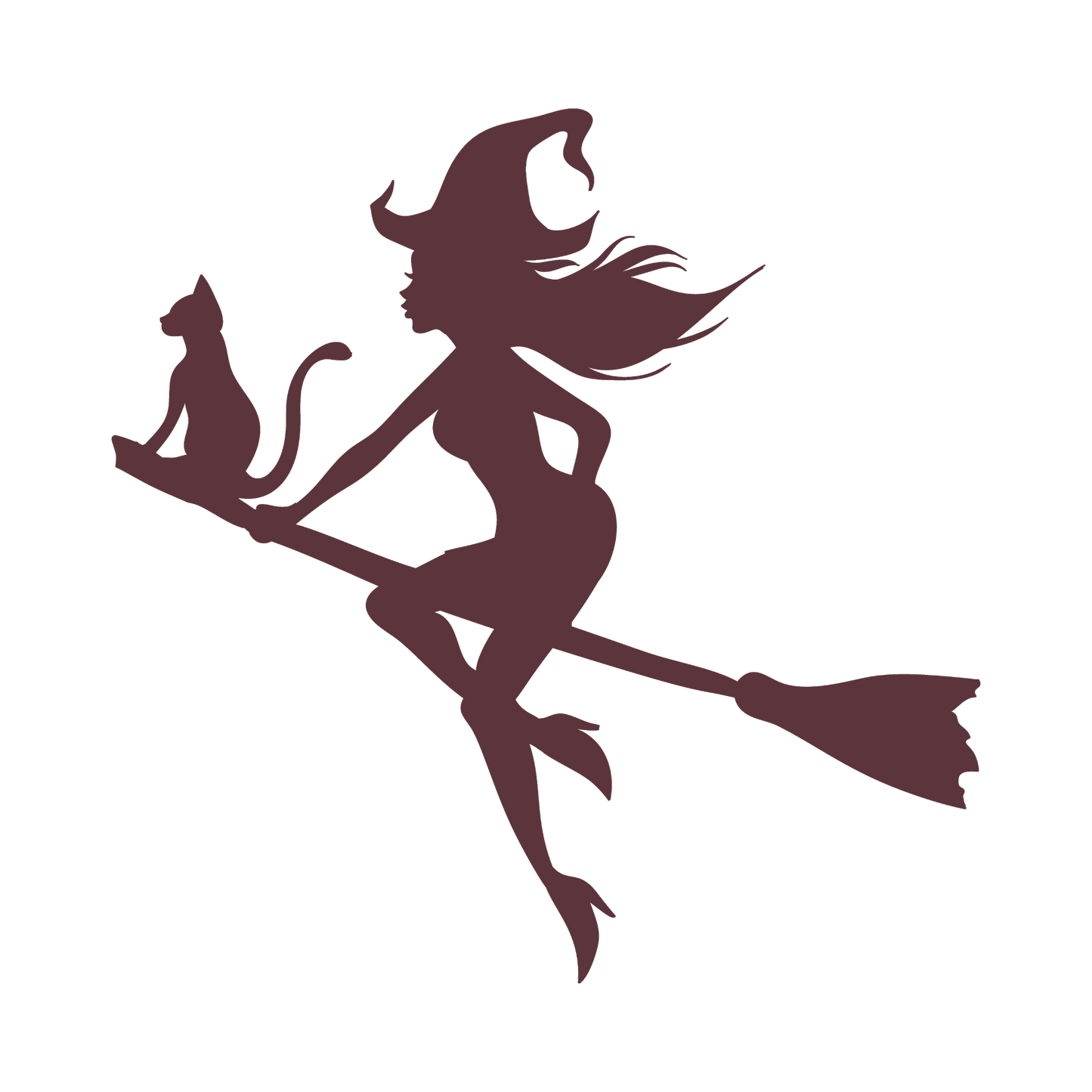 Witch Silhouette Vinyl Stickers Magick Dark Academia Fairy Witch