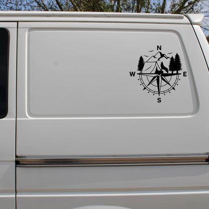 Wolf Compass with Tent Decal